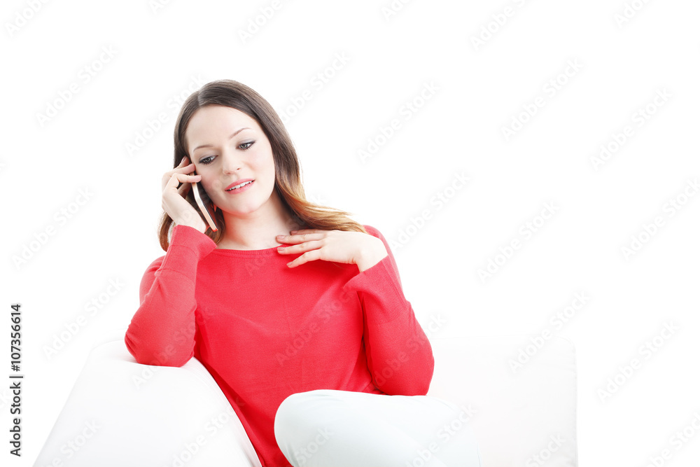 Woman using mobile phone