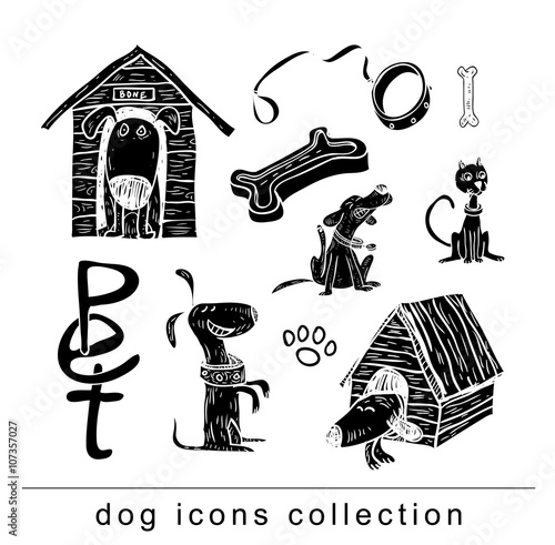 dog icon - illustration.