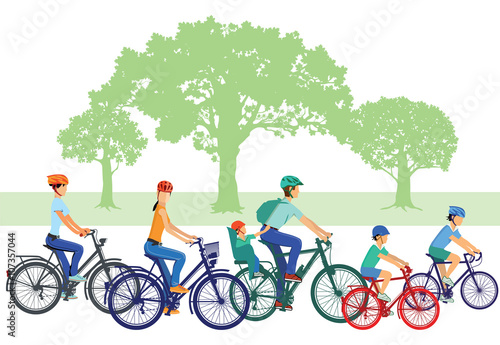 Fahrradfahren mit Kindern und Familie
