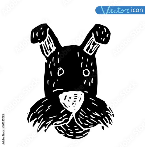 dog icon - vector illustration.