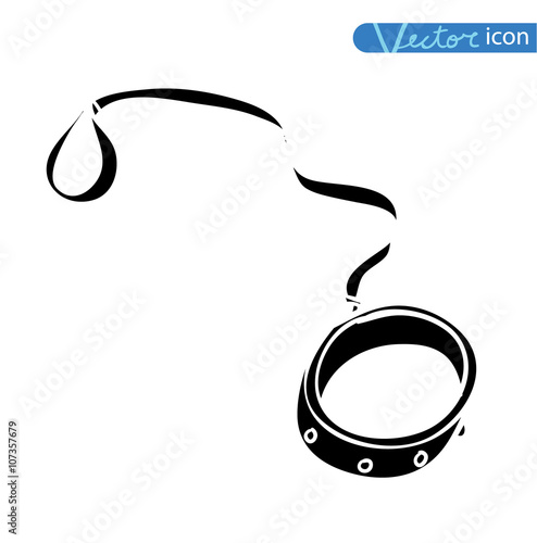 Pet icon collar, vector illustration. black color