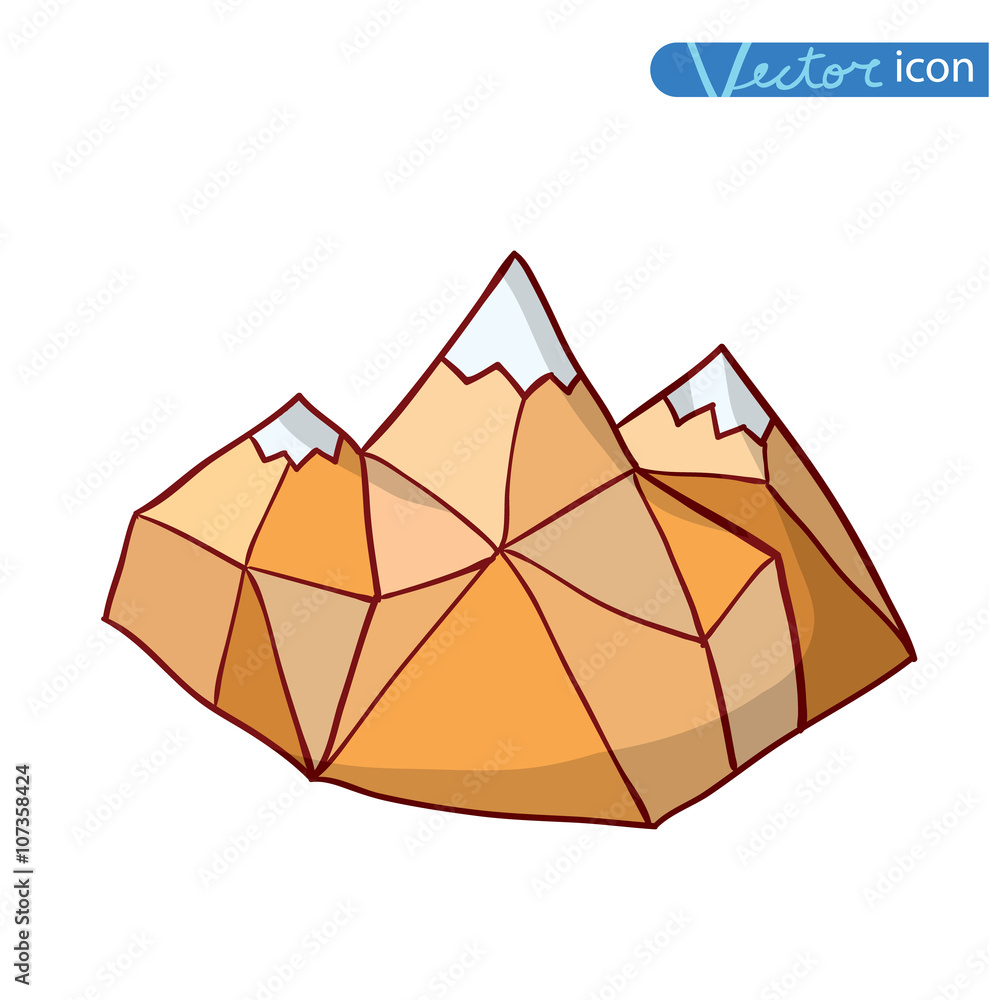 Obraz premium 3d hand Drawn mountains vector illustration.
