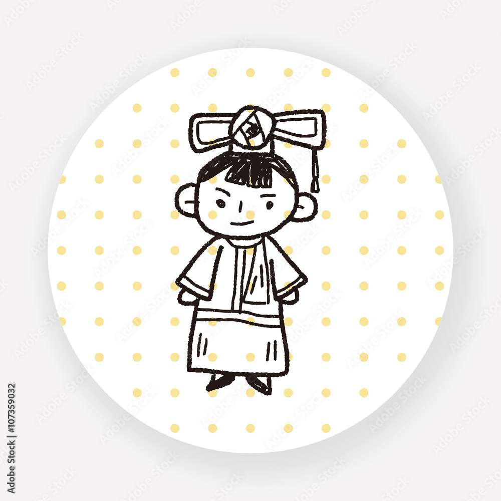 Chinese woman doodle Chinese woman doodle