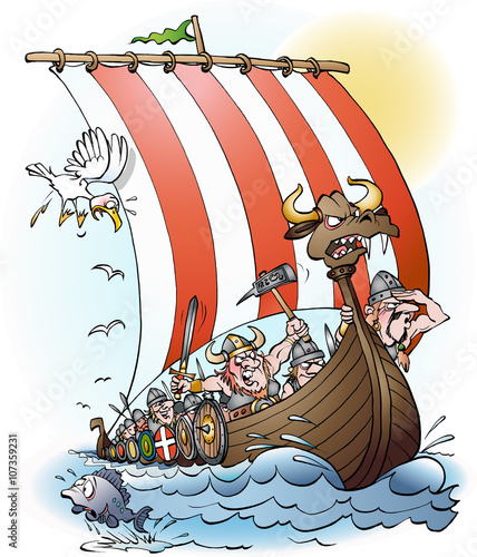 Vikings raid drawing