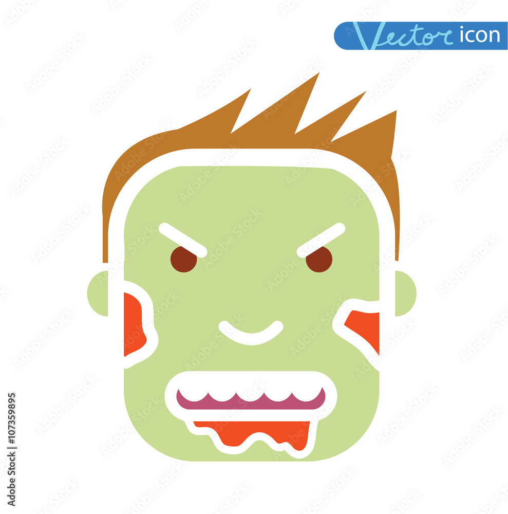 Obraz premium zombie cartoon character, vector illustration.