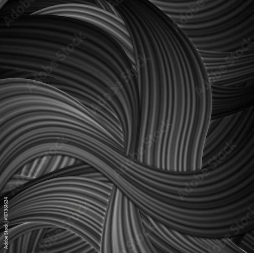 Black striped waves abstract pattern design