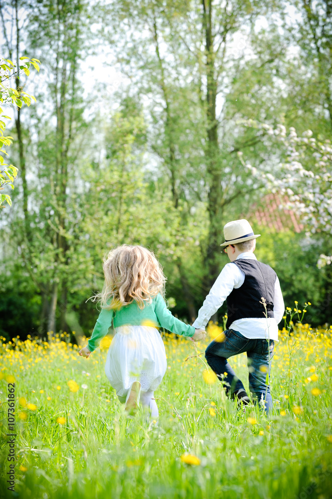 Fototapeta premium kinder spielen auf einer wiese