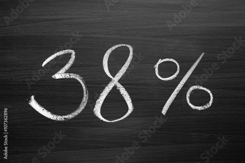 38 percent header written with a chalk on the blackboard