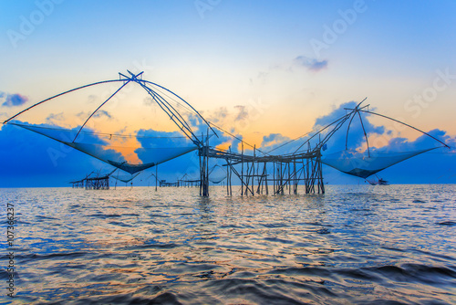 Giant square dip net at phattalung, Thailand photo