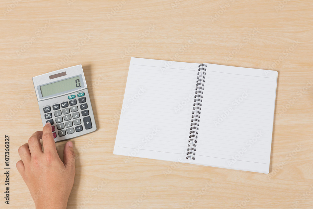 hand press calculator and notebook hand press calculator and notebook