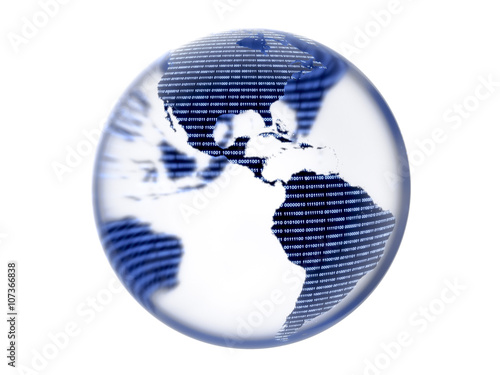 Digital Binary Earth Globe