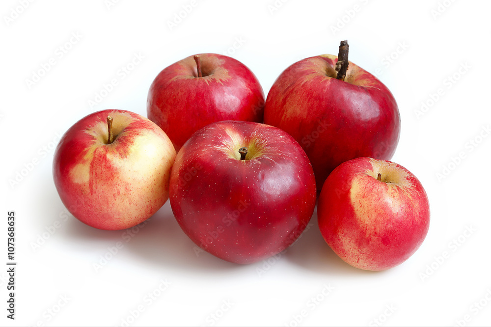 Apples on white background