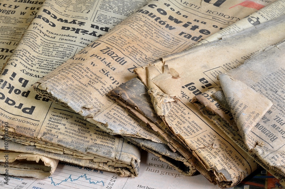 Naklejka premium gazety z różnych państw