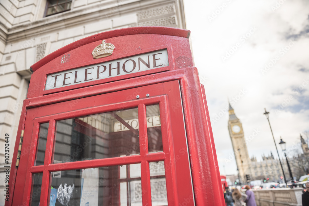 Red Telephone Box and Big Ben (Elizabeth Tower), Houses of Parliament, Westminster, London Red Telephone Box and Big Ben (Elizabeth Tower), Houses of Parliament, Westminster, London