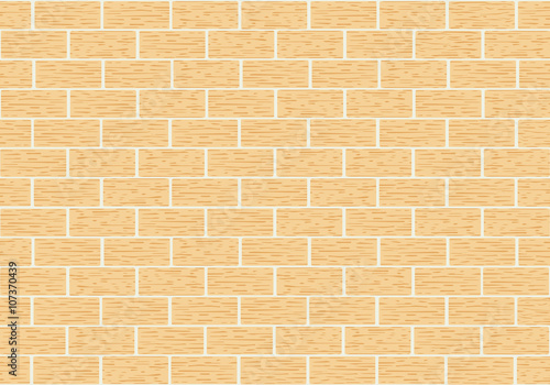 Masonry of yellow brick . Vector. Horizontal location.