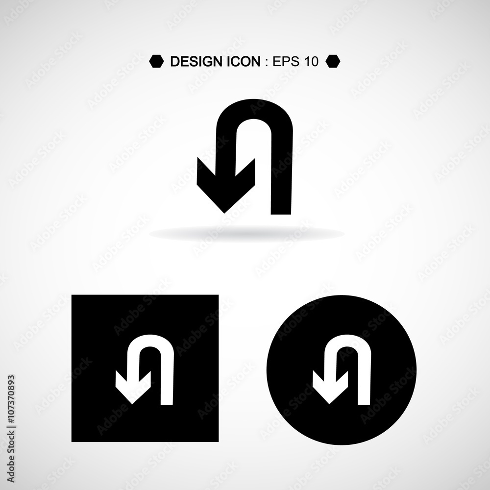U-Turn Road sign 4 Vector EPS10, Great for any use. U-Turn Road sign 4 Vector EPS10, Great for any use.