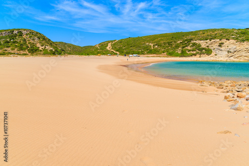 Beautiful bay with sandy Barranco beach  Portugal