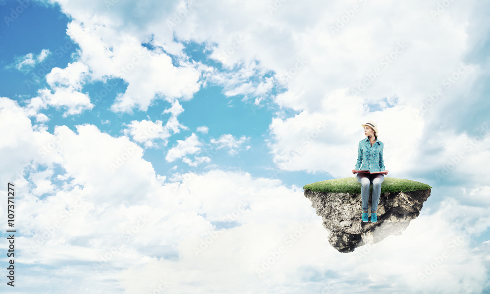 Pretty girl with red book