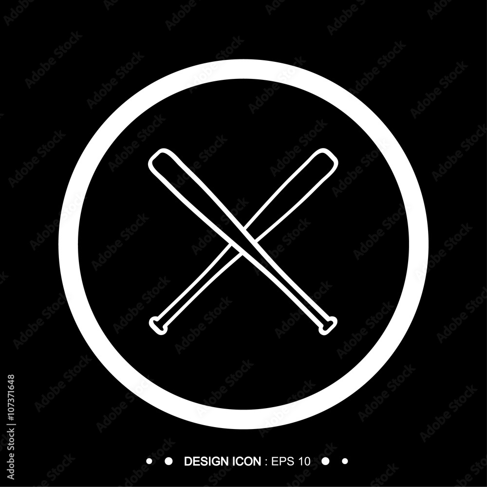 Baseball Crossed Bats icon 2 Vector EPS10, Great for any use. Baseball Crossed Bats icon 2 Vector EPS10, Great for any use.