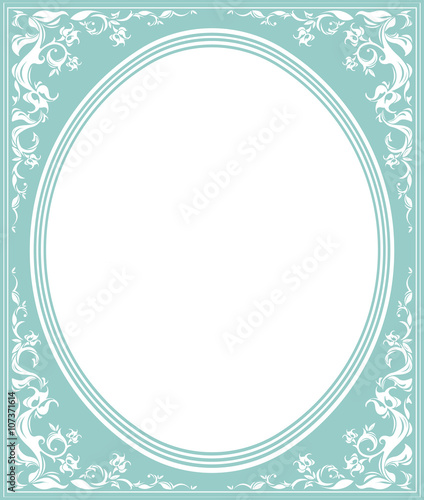 Oval frame with elegant ornament