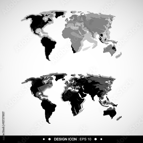 World Map 3 Vector EPS10  Great for any use.