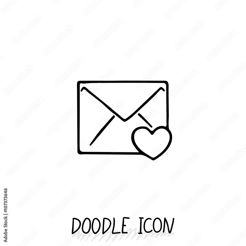 Email doodle icon. Vector pictogram. Email doodle icon. Vector pictogram.
