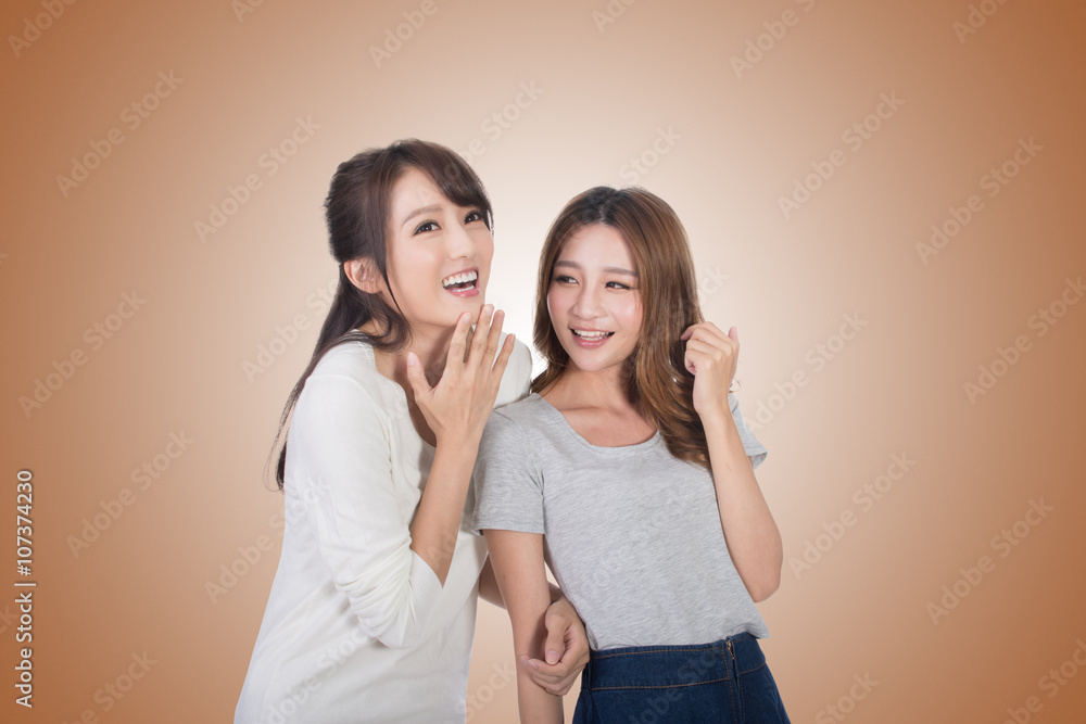 Asian woman with her friend Asian woman with her friend