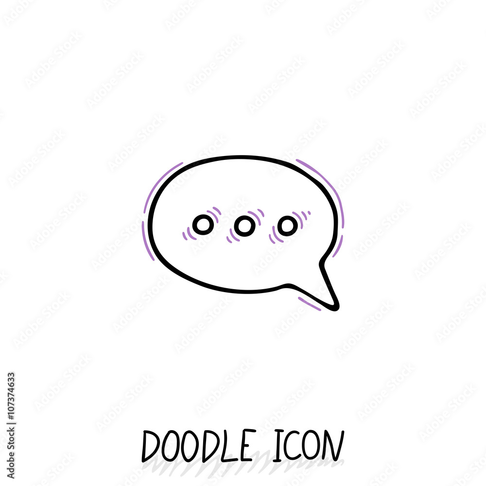 Doodle chatting icon. Text bubble. Doodle chatting icon. Text bubble.