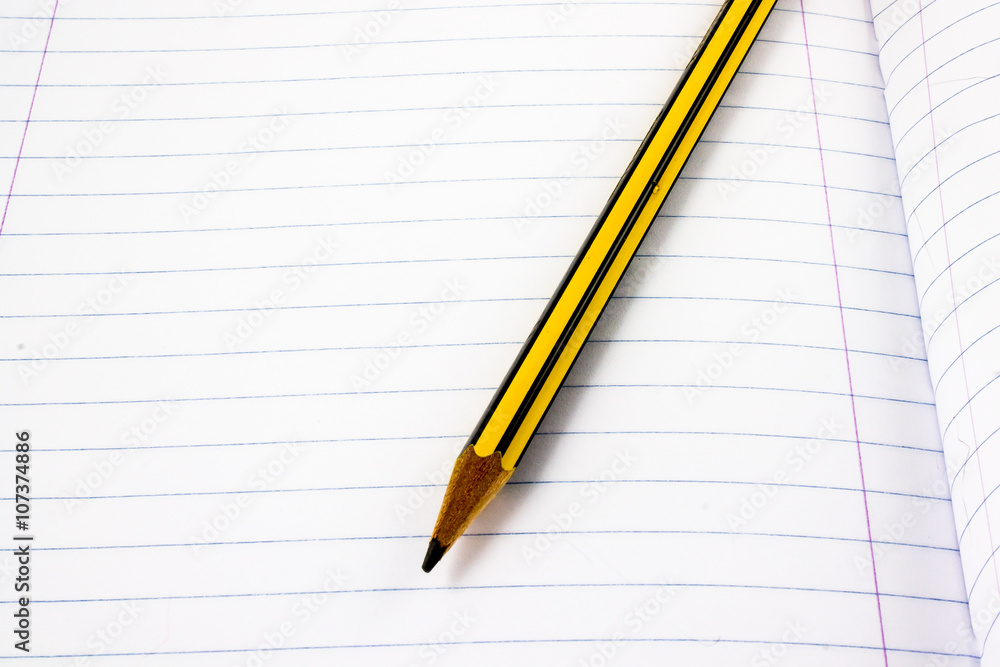 pencil on a white page pencil on a white page