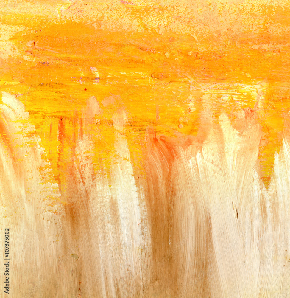 Abstract artistic background texture with golden and white brush