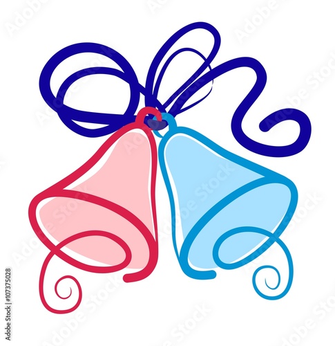 Ornament with hand bells.