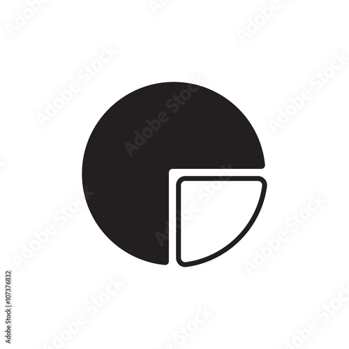 Pie chart icon on white background isolate vector illustration eps 10