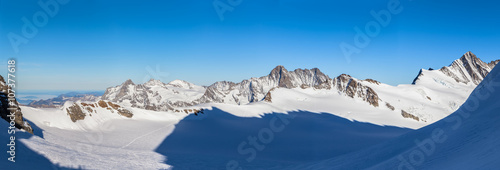 Panorama view Alps from Monchsjoch Mountain Hut