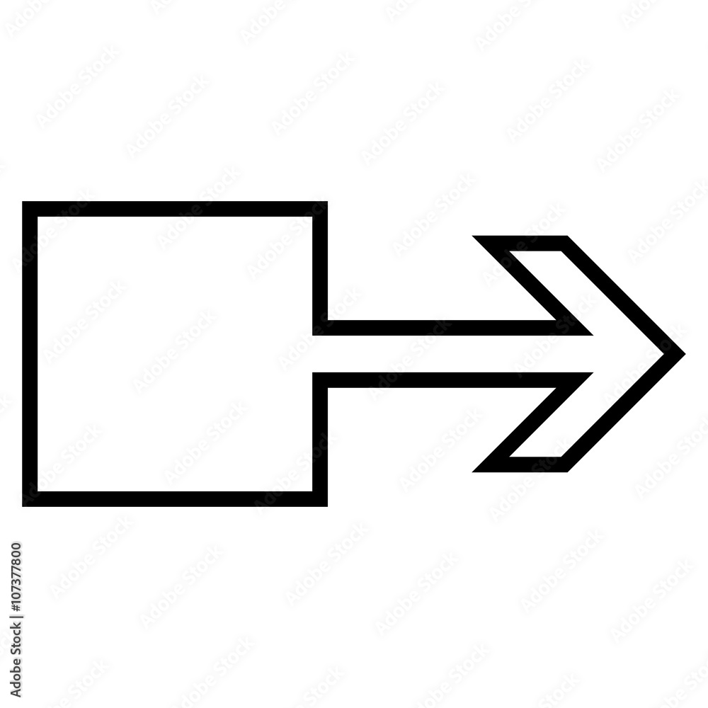 Pull Arrow Right vector icon. Style is thin line icon symbol, black color, white background. Pull Arrow Right vector icon. Style is thin line icon symbol, black color, white background.