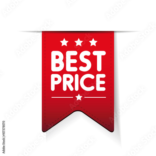 Best price red ribbon vector
