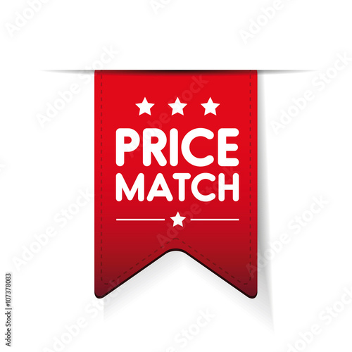 Price match red ribbon vector
