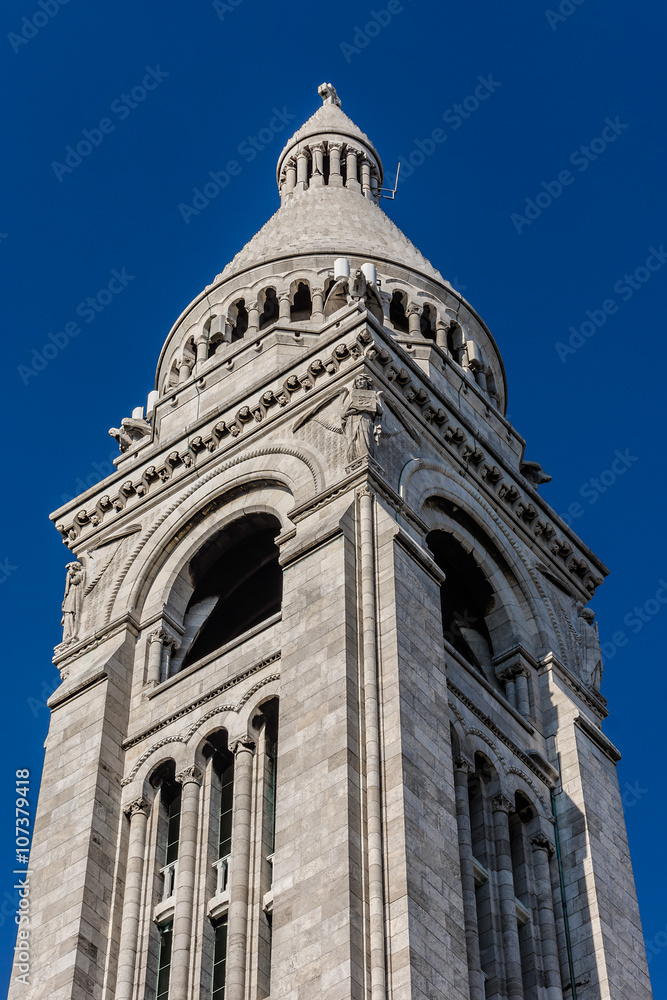 Detail of Basilica Sacre Coeur (designed by Paul Abadie). Paris