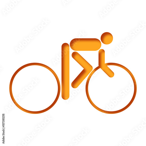 Logo cycle. Cycliste. Sur piste.