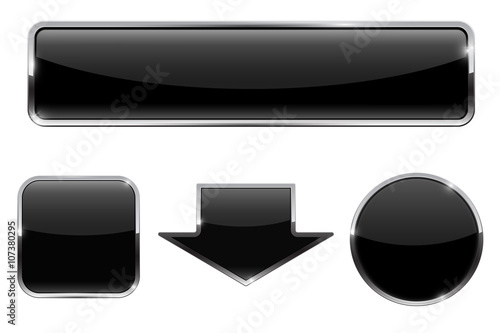 Black buttons. Web icons