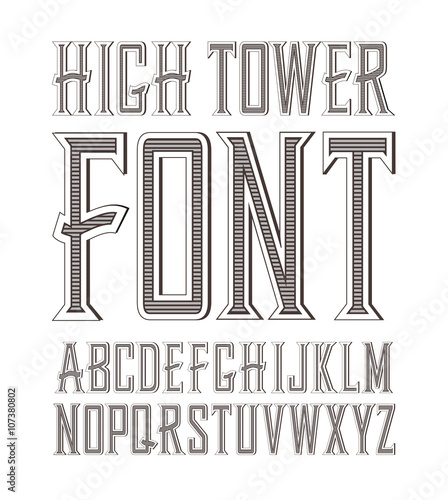 Vector handy crafted vintage label font