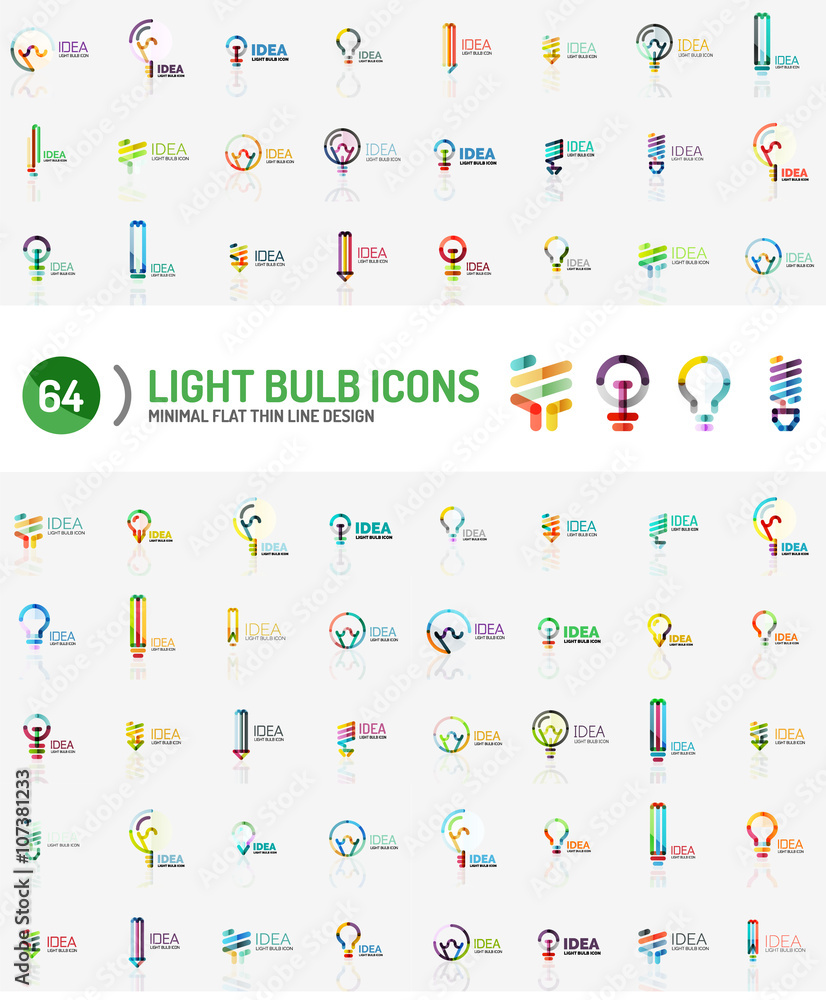 Mega set of light bulb logos Mega set of light bulb logos