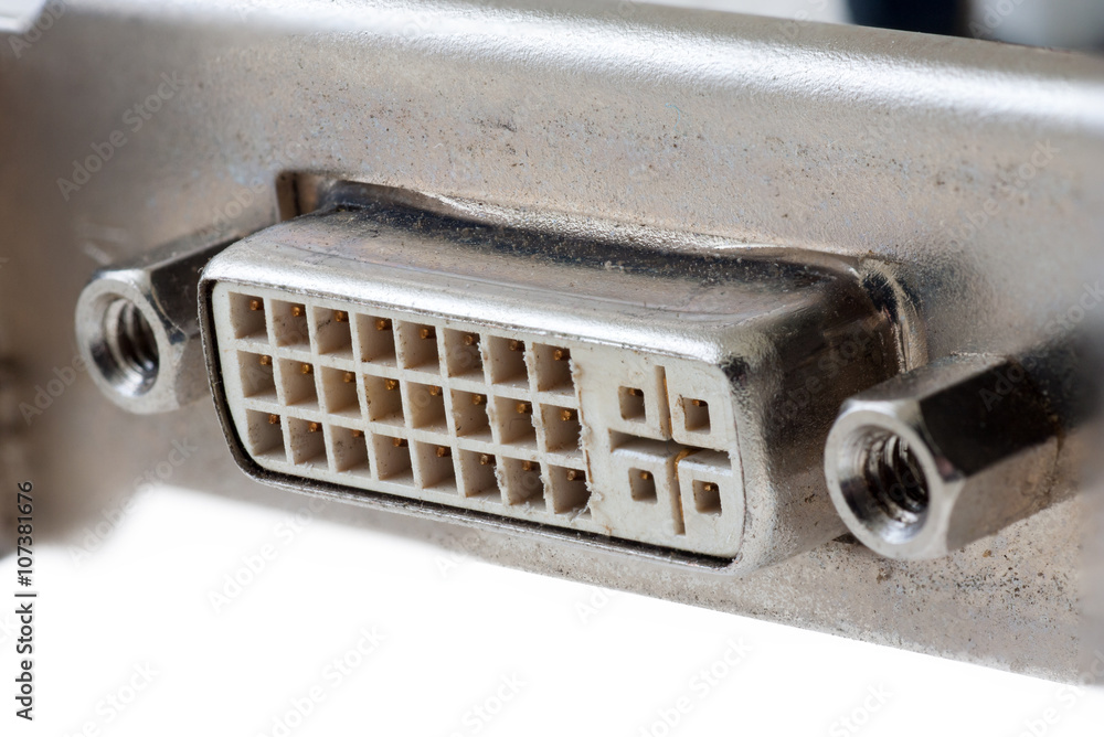 DVI connector isolated on white background DVI connector isolated on white background