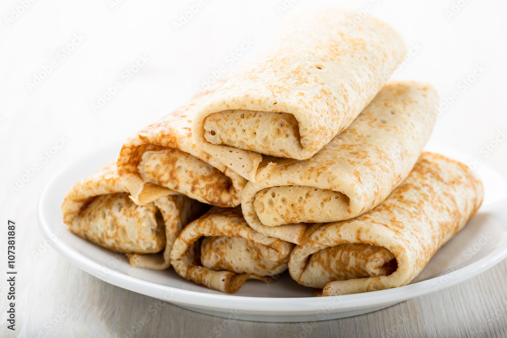 Crepes rolls with filling