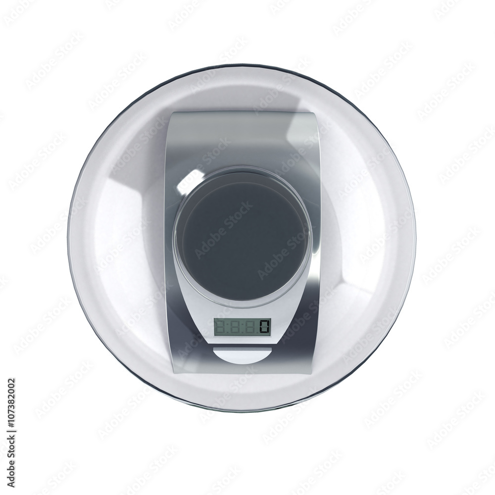 3d rendering of Electronic scales isolated on a white background 3d rendering of Electronic scales isolated on a white background