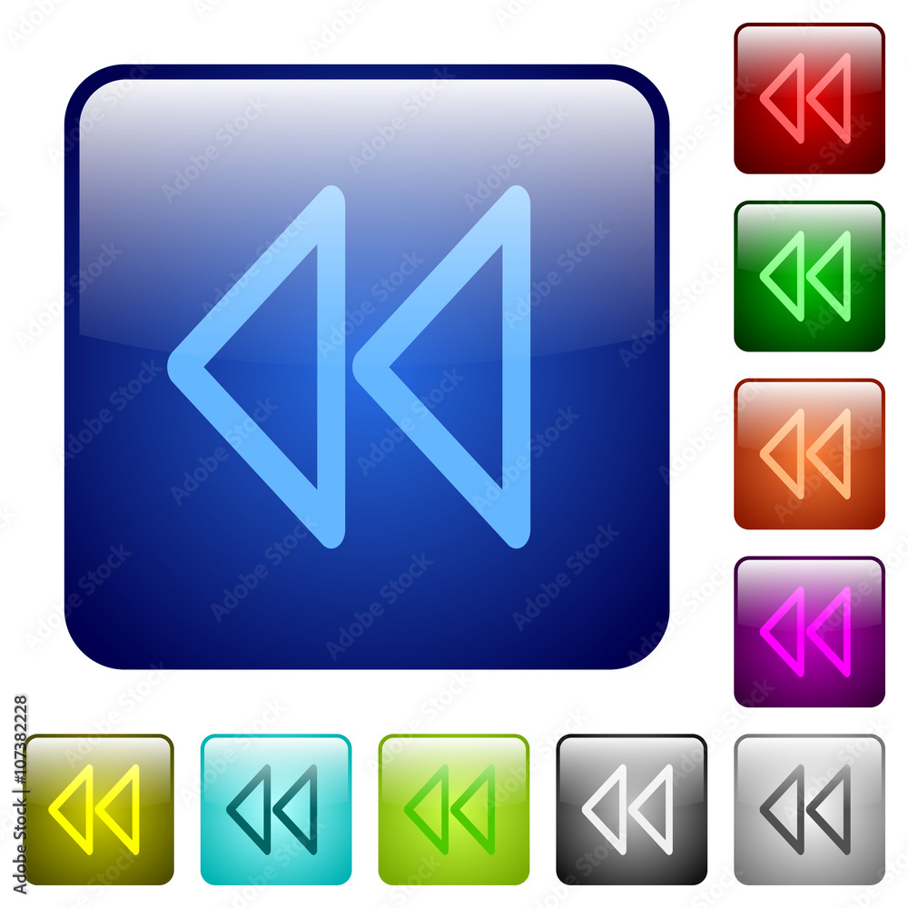Color media fast backward glass buttons Color media fast backward glass buttons