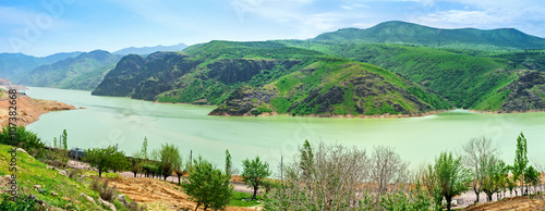 Panorama of Qurama Mountains photo