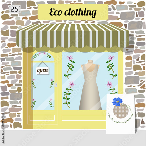 Eco clothing shop. Organic clothes store.