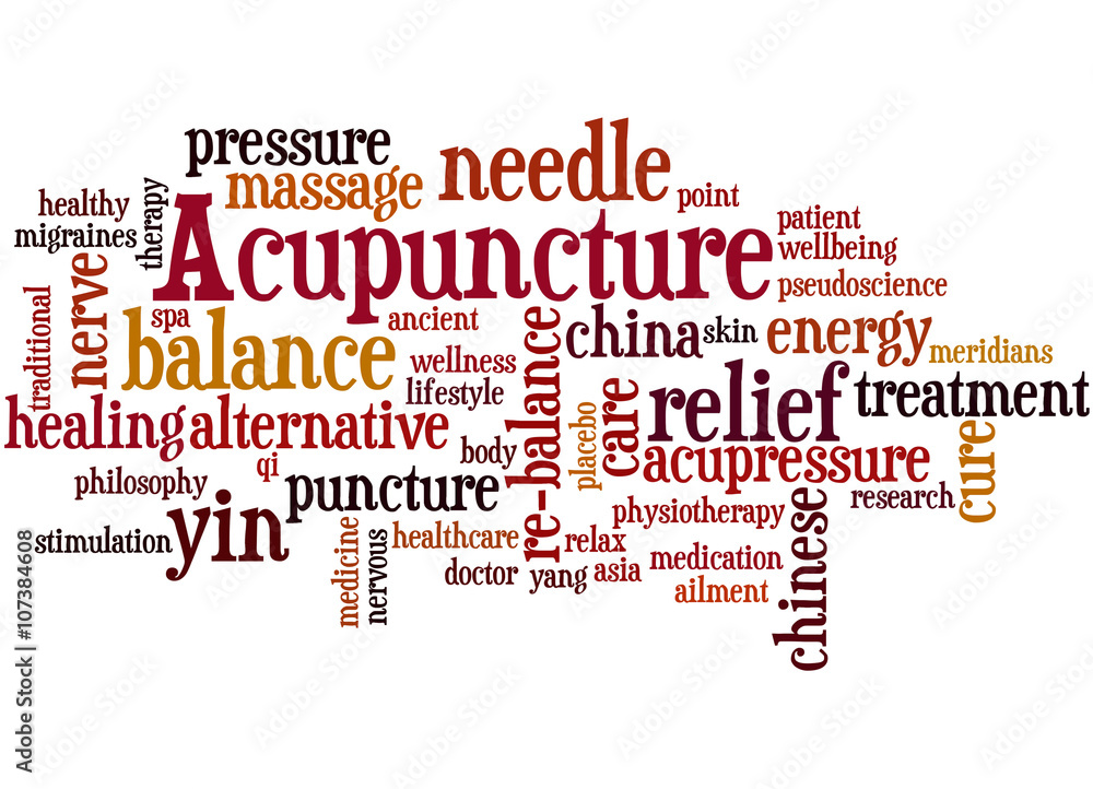 Obraz premium Acupuncture, word cloud concept 3