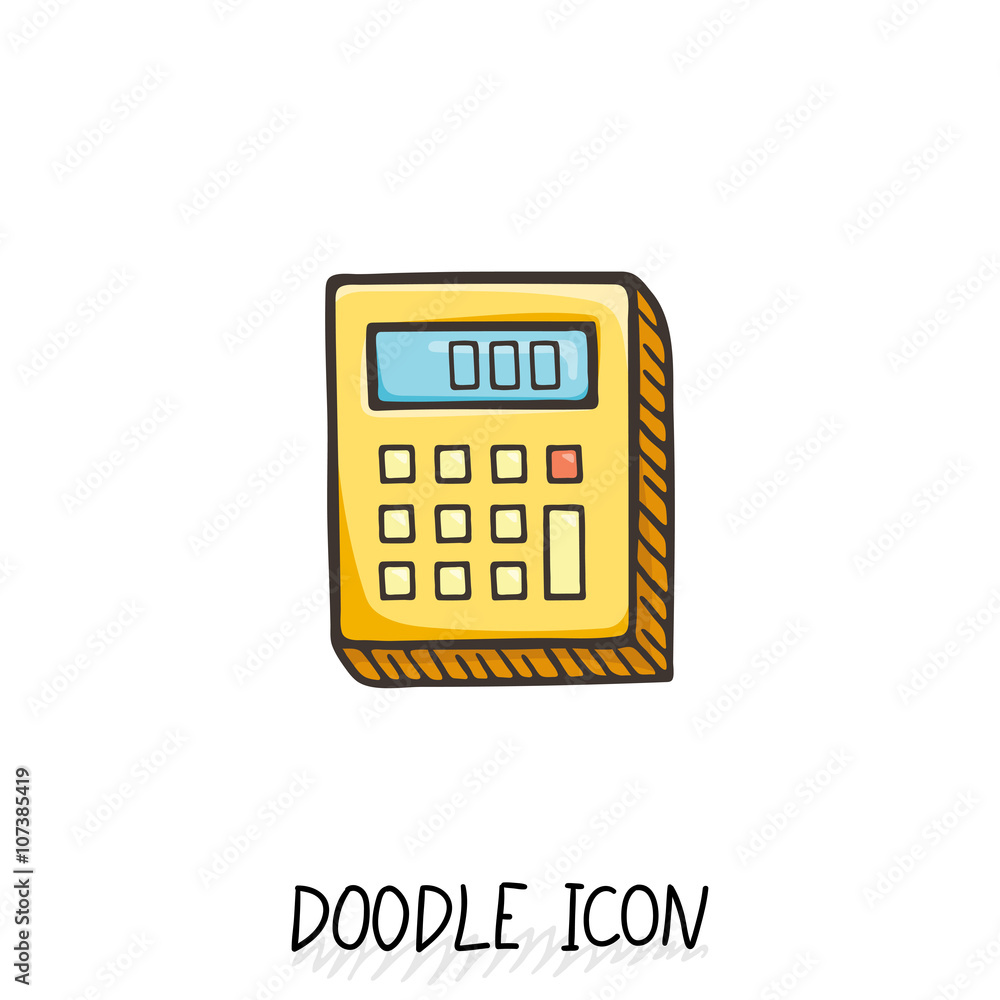 Doodle calculator icon. Doodle calculator icon.