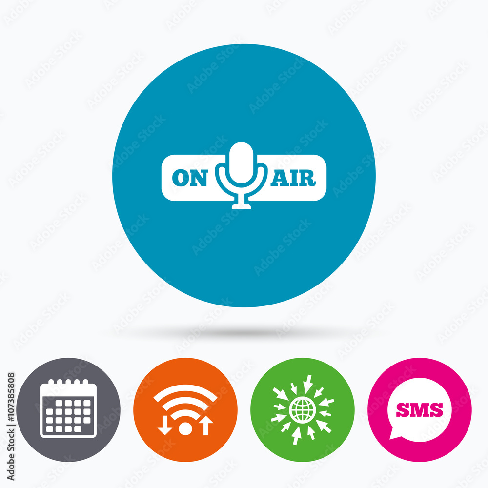 On air sign icon. Live stream symbol. On air sign icon. Live stream symbol.